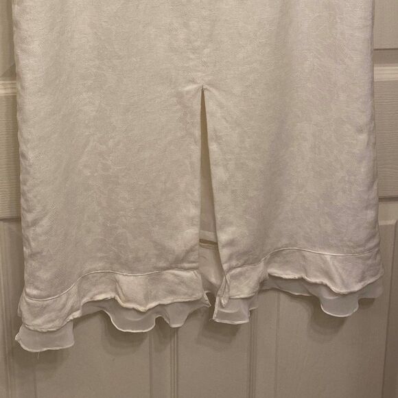 Plaza South Linen Cotton Boho Embordered Ruffle Hem Women Skirt Size 12 - Picture 5 of 10